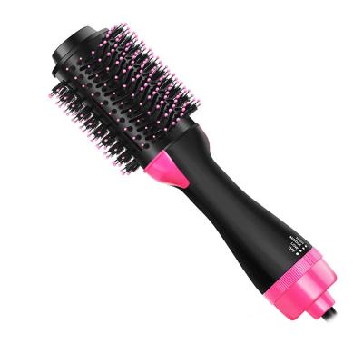 China Hot Air Paddle Aluminum Styling Brush One Step Negative Salon Hair Dryer Straight Hair Straightener Curler Comb Ion Volumizer for sale