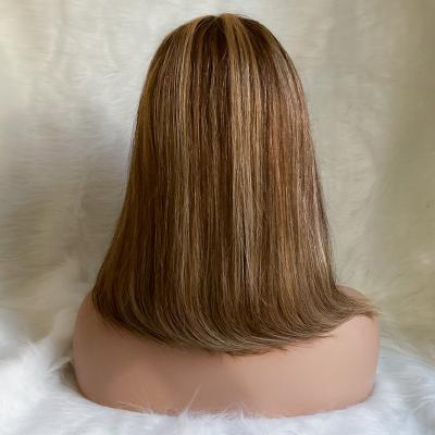 China Straight Lace Front Human Hair Highlight Lace Closure Wigs 4x4 Virgin Hair Extensions Women Hair Straight Frontal Highlight Wave Wigs for sale