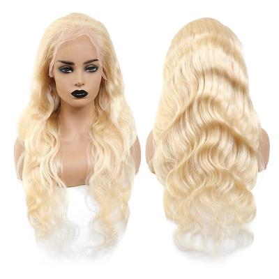 China Silky Straight 613 HD Full Lace Wig Human Hair, Virgin 13x4 613 Lace Front Wig, Platinum Blonde 613 Transparent Lace Frontal Wig for sale