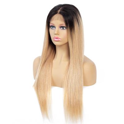 China Full Lace Virgin Hair 1B27 Straight Wigs Ombre 100% Long Curly Curly Straight Hair Color Hair Lace Closure Wig 4x4 Wigs for sale