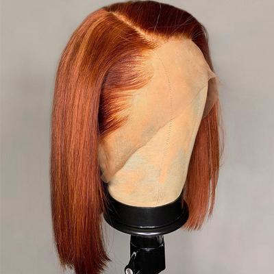 China Silky Straight Short Bob Tpart Wigs Women Wave Straight Front Closure Human Hair Bob 12 Inch Virgin Hair Lace Wig Hair Extensions Women Wig for sale