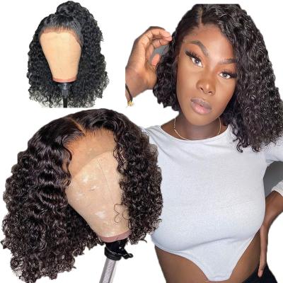 China Short Curly Curly Hairstyles 13*4 Lace Up Short Curly Human Hair Wigs Bob Curly Hair Women for sale