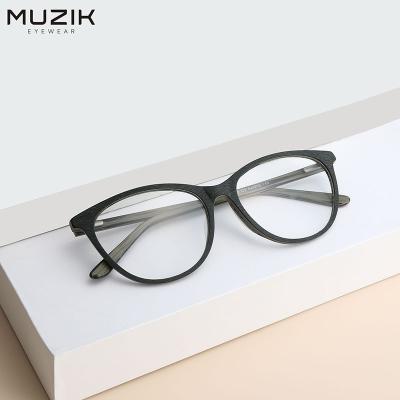 China Custom wholesale ready wood grain optical goods M3902 acetate fancy glass fancy frame for sale