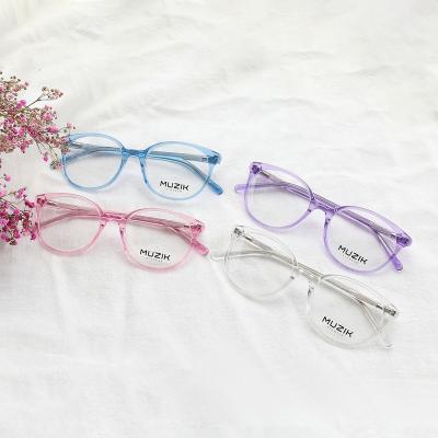 China Anti Ray Optical Glasses LA002 Fashion Woman Blue Transparent Acetate Optical Glasses Light Frame for sale