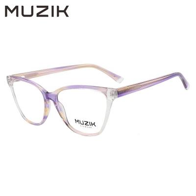 China Newest Custom P6095 Prescription Fashion Flexible Transparent Acetate Eye Wear Optical Eyeglasses Sight for sale