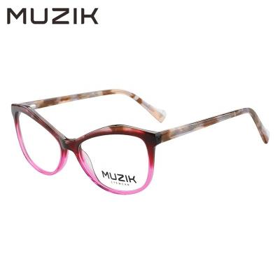 China Prescription P6093 OEM Novelty Fashion Cat Eye Acetate Eyeglasses Optical Glass Handmade Frame Wenzhou for sale