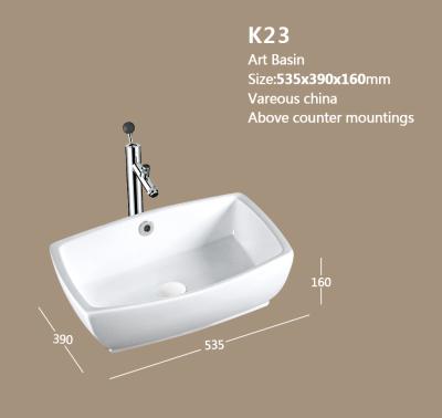 China Sustainable art ceramic washbasin in Europe design for sale