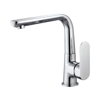 China Hot-selling High Quality Modern Deck Mounted Chrome Single Handle Kitchen Faucet Brass Mixer Tap for sale