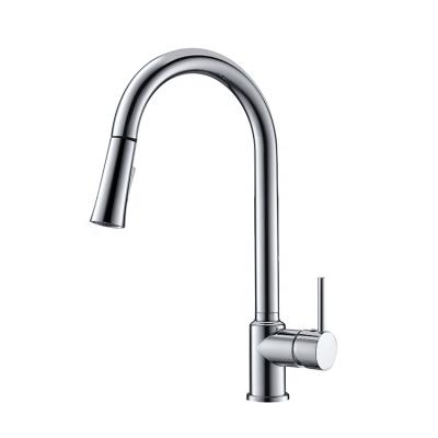 China Modern Cheap Price Deck Mounted Zine Alloy Single Handle Pull Out Kitchen Sink Faucet Mixer Tap for sale