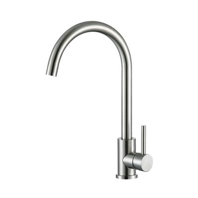 China Modern 304 Stainless Steel Deck Mounted Single Handle Kitchen Faucet Mixer Tap for sale