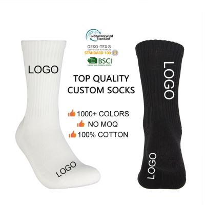 China Breathable custom design cotton for socken custom logo embroidered men tube fashion socks crew dress socks for sale