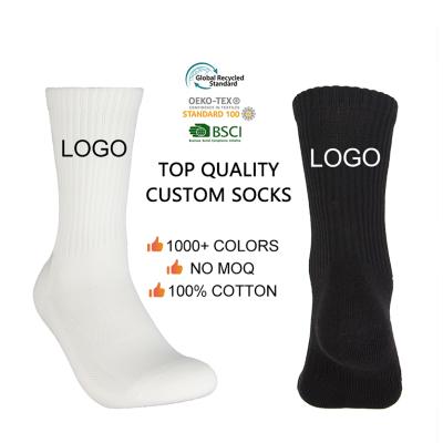 China Breathable socken meias oem to design your own crew black white basketball sport sock custom made socks logo socks elite for sale