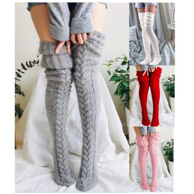 China Amazon Hot Selling QUICK DRY Women Knitted Over The Knee Stocking Winter High Slouch Long Warm Sock for sale