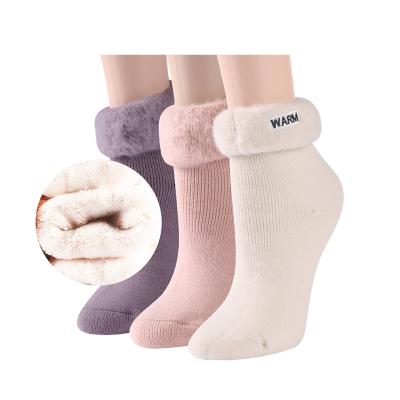 China Winter Breathable Fashion Warm Thick Women Ladies Custom Socks Meias Embroidery Custom Crew Thermal Socks for sale