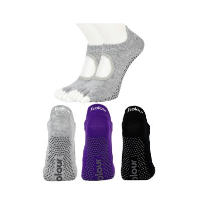 China Sporty Hot Selling Five Open Toe Yoga Toes Sock Breathable Antiskid for sale