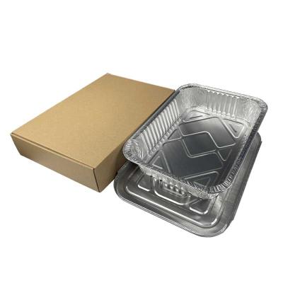 China Recycle Alloy 3004 Take Away Aluminum Foil Food Container Disposable Supplying Food Container Foil With LID for sale