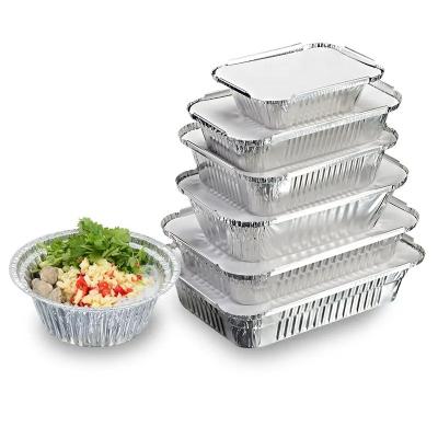 China Recycle Alloy 3004 210x140MM Aluminum Foil Food Containers Aluminum Foil Container Tray for sale