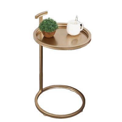 China Amazon Explosion Modern Design Metal Gold Bedside Table Convertible Coffee Table for sale