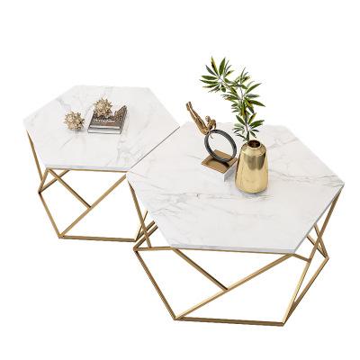 China Apartment stretch marble modern simple Nordic small square side small living room coffee table tea table for sale