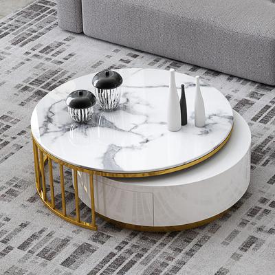 China 2020 Newest Style Simple Modern Extendable Black Glass Marble Tea Center Top Coffee Table for sale