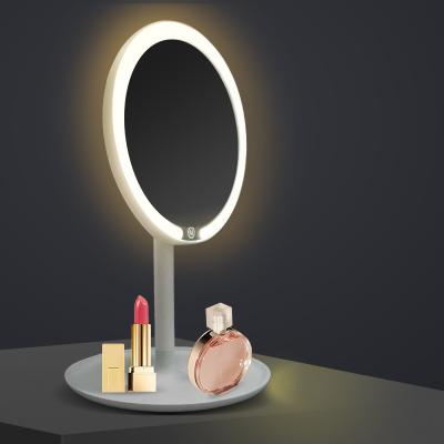 China Wufan 1X/5X Lighted Desktop Magnifying Vanity Lighted Makeup Mirror, 360 Degree Rotation LED Makeup Mirror for sale