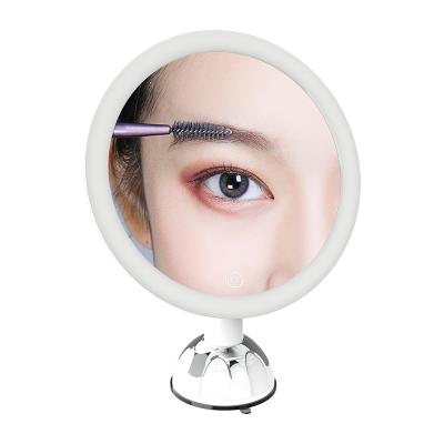 China Modern 10X Magnifying LED Bathroom Makeup Mirror With True Natural Light And Locking Suction Cup for sale