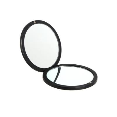 China 1X Magnifying 2X Magnifying Compact Cosmetic Mirror, Stylish Pocket Around Black Mirror, Handheld Travel Makeup Mirror for sale