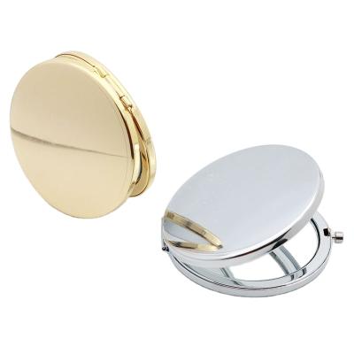 China 1X Magnifying 2X Magnifying Round Double Side Compact Cosmetic Mirror Pocket Portable Makeup Mirror Handheld Travel Makeup Mirror for sale