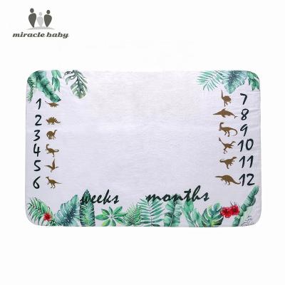 China Baby Milestone Photography Blanket Props Baby Flannel Anti Dust Mites Monthly Blanket Grow Newborn Baby Monthly Blanket for sale