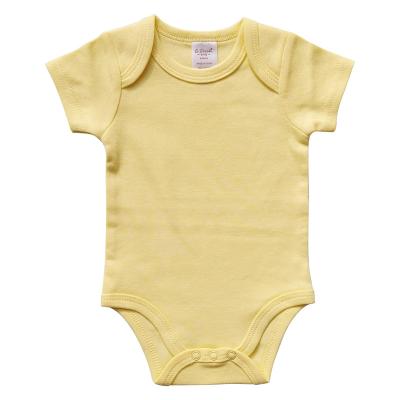 China wholesale adorable skin-friendly jumpsuit baby simply clothes newborn baby cotton romper with cute pattern Infant Shortsleeve romper for sale