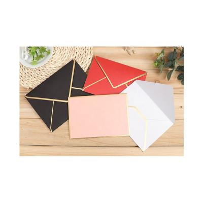 China For Cards Packaging Luxury Custom Gold Foil Stamping Logo Wallet Envelopes For Business Greeting Letter Thank You Cards for sale