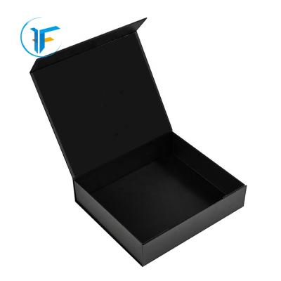 China Low MOQ Handmade Elegant Packaging Book Form Black Hard Paper Gift Box for sale