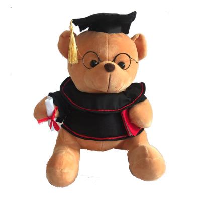 China Innovative Plush 25cm Graduation Teddy Bear Plush Stuffed Toy With Glasses for sale