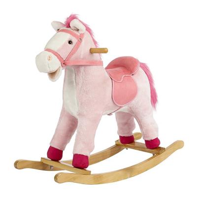 China Ride On Flexible Toy Baby Plush Wooden Rocking Horse 73cm*28CM*67CM for sale