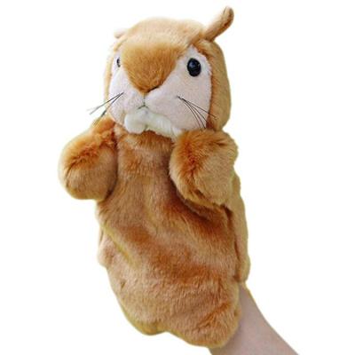 China Cheap Price Adjustable Realistic Squirrel Hand Puppet Animal Toys 27cm Plush Toy for sale