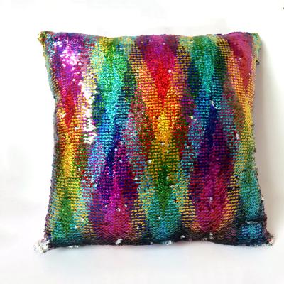 China Decorative Memory Sequin Plush Fabric Back Seat Cushion Pillow for sale