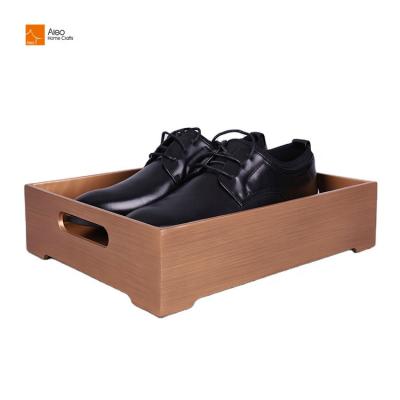 China Home/hotel rack luxury bathroom hotel set multifunctional resin art polyresin shoe box hair dryer tray single shoe cabinet for sale