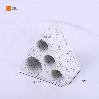 China Factory Wholesale Custom Home/Hotel Decor Triangle Terrazzo Concrete Multifunctional Umbrella Stand Hotel Stand With EVA Bottom Feet for sale