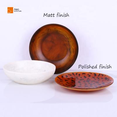 China Polyresin Hotel Style Amber Swirl Style Viable Decorative Serving Bowl Custom Resin Opens Large Capacity Crudités For Home for sale