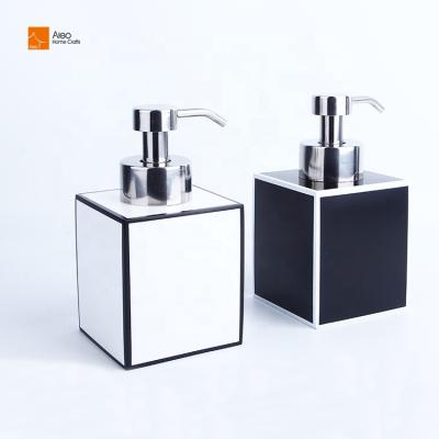 China Lotion Dispenser Luxury Hotel Soap Liquid Bottle Resin Bottle Luxury Hotel Soap Hand Square Bathroom Accessories Home/Hotel Polyresin Custom Bottle for sale