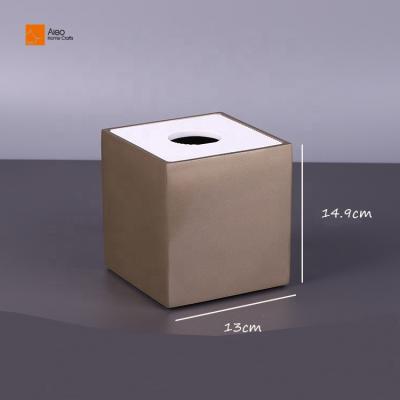 China High Quality Home/Hotel Polyresin Bathroom Accessories Fit Custom Gold Tissue Box Lid Hotel Resin Tissue Box Holder for sale