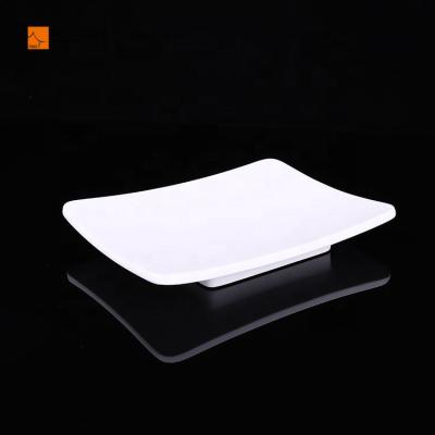 China Luxury Rectangular White or Black Home/Hotel Five Star Hotel Tray Bathroom Accessories Holder Tray Towel Face Set Polyresin Dish for sale