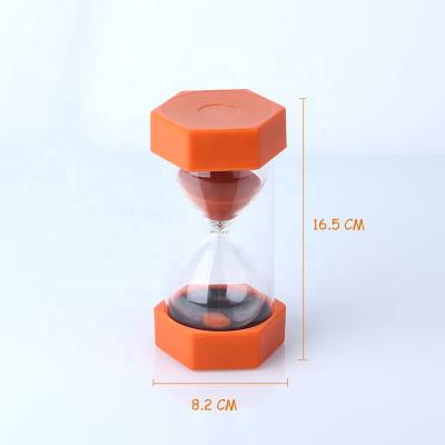 China Gift/Timing/Clock Brushing Plastic Sand Tooth Decoration Hexagon Shower Timer Kids Hourglass Sand Glass Clock for sale