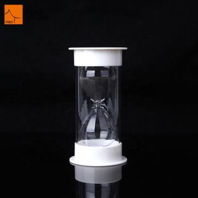 China Gift/Timing/Decoration Wholesale White Plastic Custom Minutes Round Shape Hour Flow Sand Glass Reverse Timers for sale