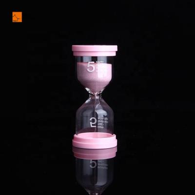 China The gift/timing/decoration the other baby plays pink plastic sand timer hourglass, baby accessories hourglass 5 minute 2019 for sale