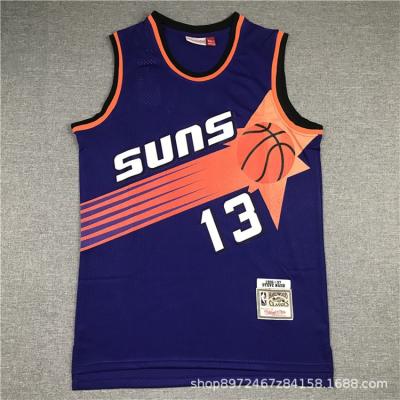 China Retro 2021 Sun New Jersey Basketball Jersey Team 13# 34#Barkley Black White Purple QUICK DRY for sale