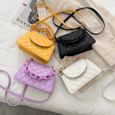 China 2021 casual new fashion rhombus texture handbags for women all match cross - body strap bags women handbags shoulder for sale