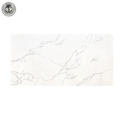 China Calacatta Alaska Marble Vein Artificial Quartz Stone Calacatta Countertops For Kitchen Table for sale