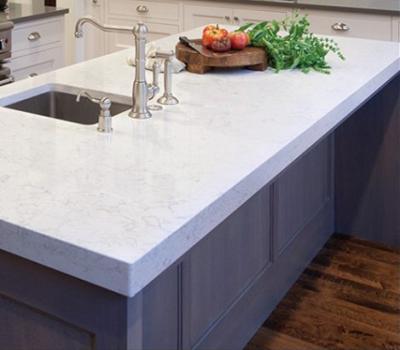 Cina Glacier White AS-108 Wholesale Raw Quartz Stone Slab Kitchen Countertop, Vanity Top Price in vendita