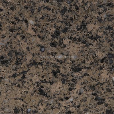 China Chinese Newest Glass Stone Granite Quartz Countertop Artificial AS-249 Brown Crystal Skmei Quartz Slab Te koop